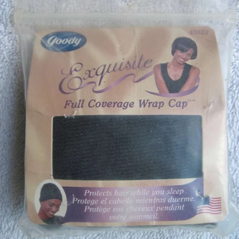 Goody Black Fabric Exquisite Full Coverage Wrap Cap Protect Hair Sleep 2001 U.S.